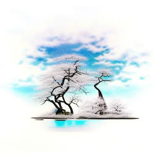 Waterfall With Blue Lagoon With Trees Around With Me And My Dog Seeing It