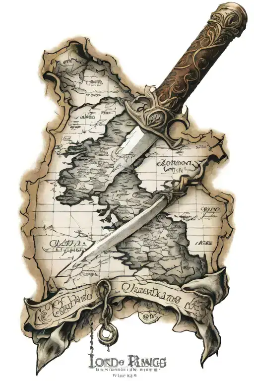Lord Of The Rings Sword And Map