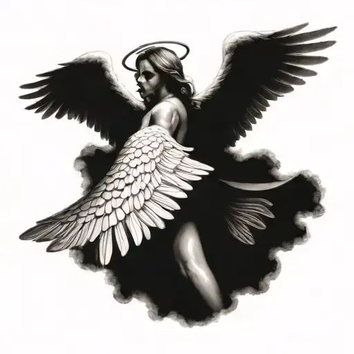 Portrait Angel With Big Wings