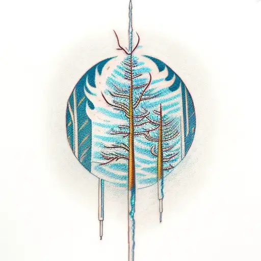 A Sampsite With A Fire Stream Near By With Tall Trees