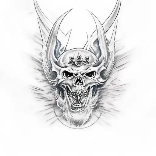 St Michael With Blue Eyes Slaying Evil