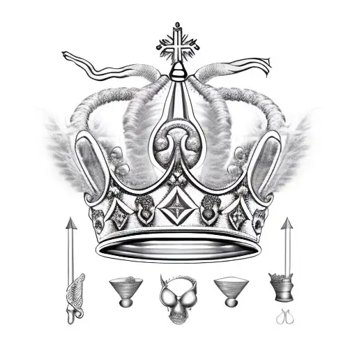 King's Crown With Sceptor And Sphere