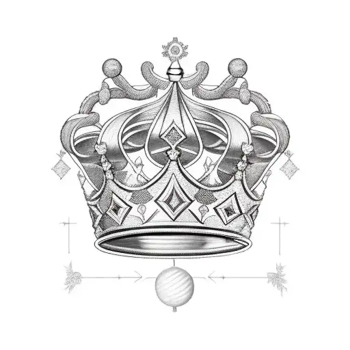 King's Crown With Sceptor And Sphere