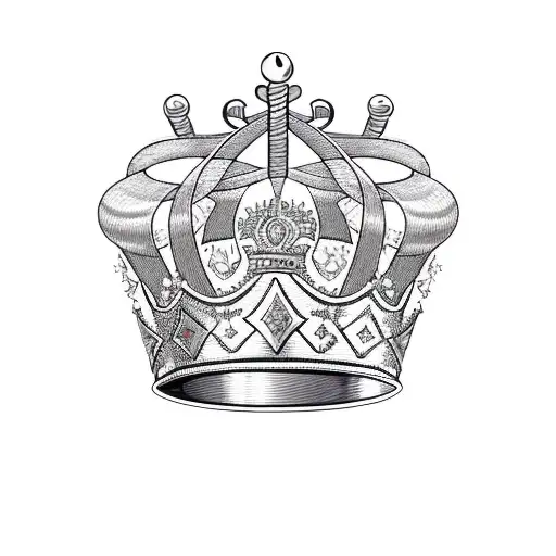 King's Crown With Sceptor And Sphere