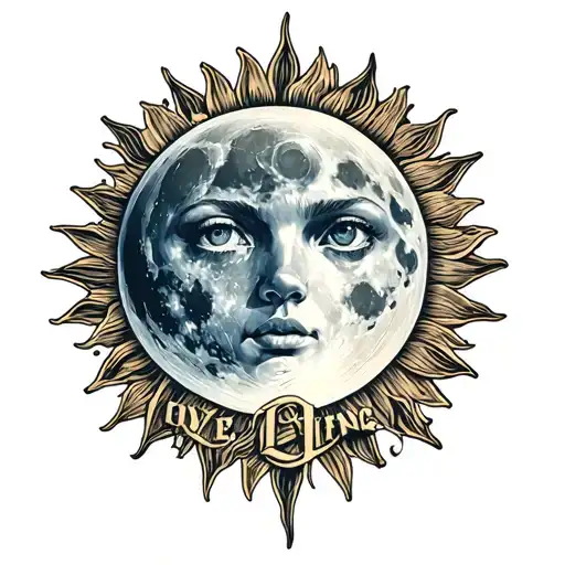 The Moon And The Sun With The Word Live