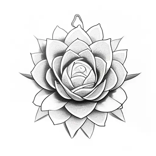 Realistic Snake Emerging From A Blooming Lotus Flower