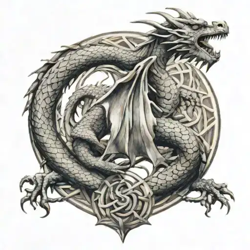 Dragon Around Triquetra