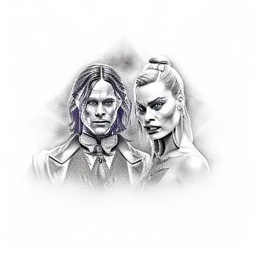 Jared Letto Joker And Margot Robbie Harley Quinn Greek Statue Style