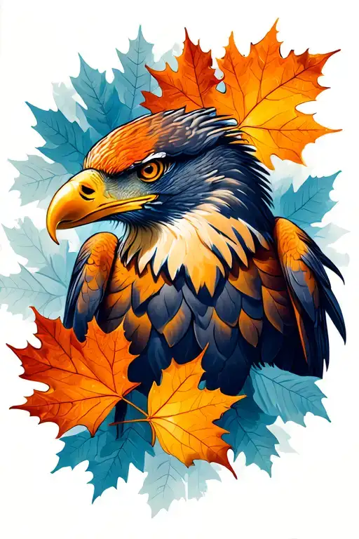 Eagle Bright Fall Leaves