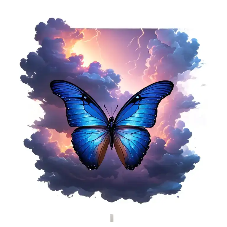 Butterfly Emerging From Storm Clouds
