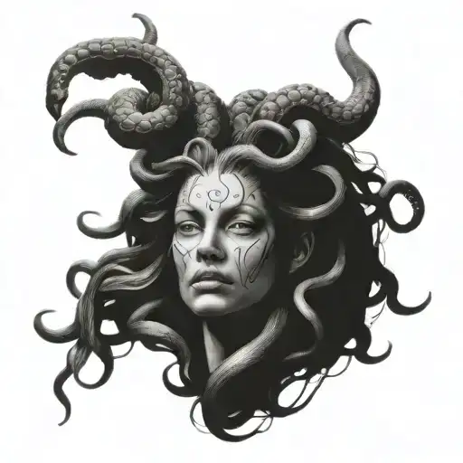 Fine Line Medusa Head