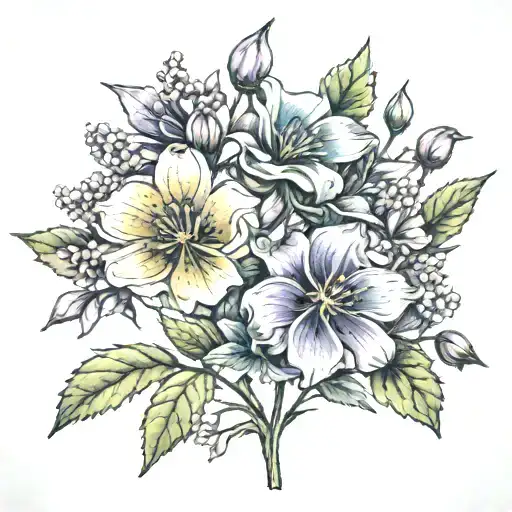 A Realistic Portrait Of Your Favorite Wildflower Species Blooming In Vibrant Colors