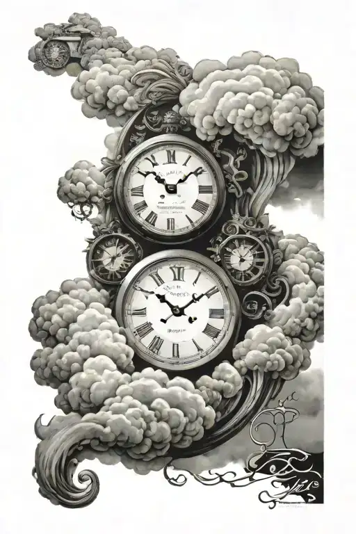 Cloud Sleeve With A Clock
