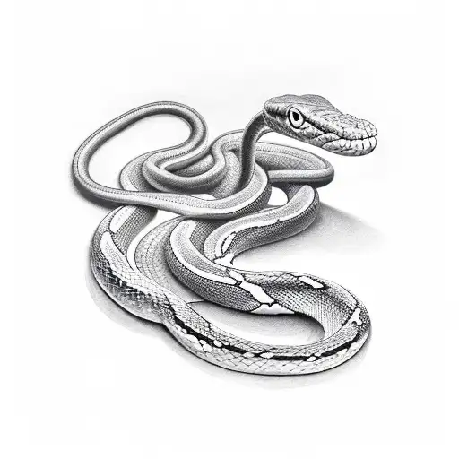 Snake Wrapped Around A Caduceus