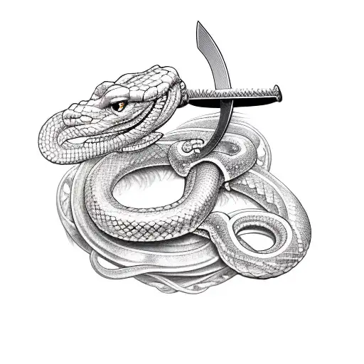 Sword With A Snake Entwined Around The Blade