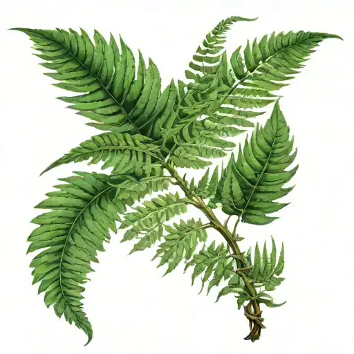 Fern Plant Vine Wrapping Around Shoulder