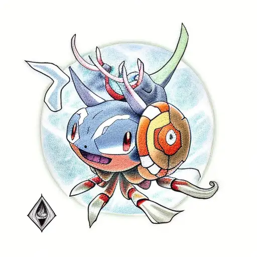 Pokemon Tattoo With Tauros Goldeen Magickarp Entai And Crabby