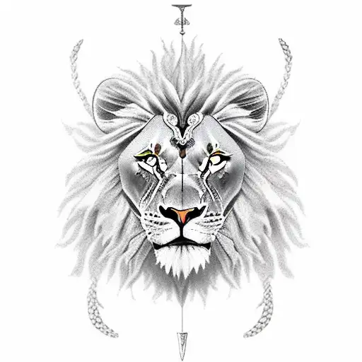 A Warrior With A Lion's Head Representing Strength And Protection