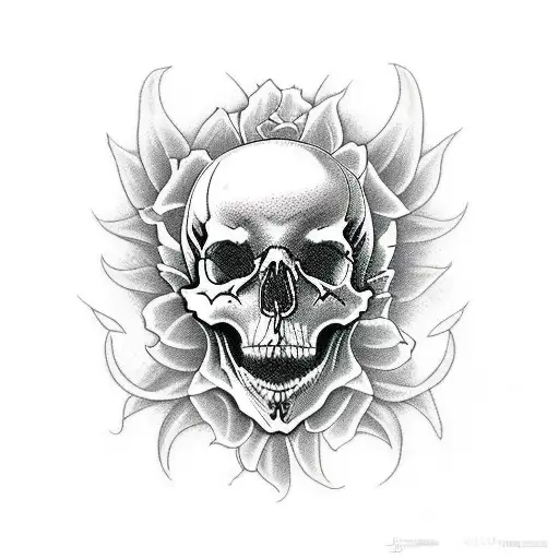 Devil Roses Skull Butterfly