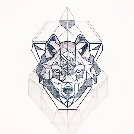 A Geometric Wolf Design Representing The Importance Of Family
