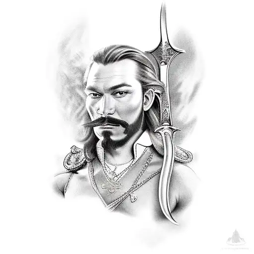 Captain Morgan Leaning On His Sword