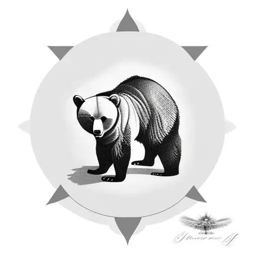 Bear With Sun Drawn On The Stomach