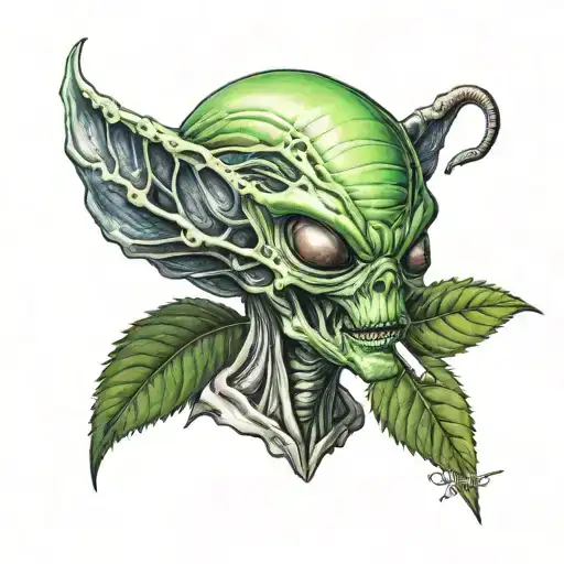 Alien Smoking Weed