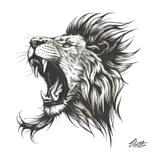 Lion Roaring Lion's Head