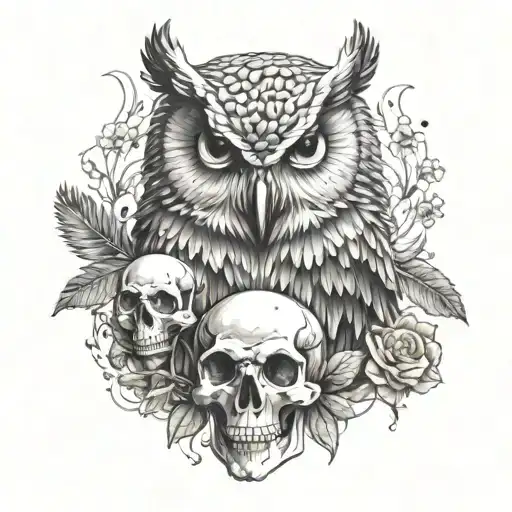 Owl And Skull