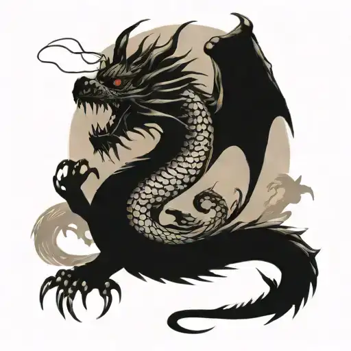 Oriental Style Dragon With Details