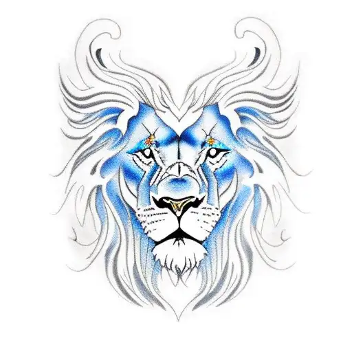 Lion And Eagle With Blue Eyes Aggressive Look