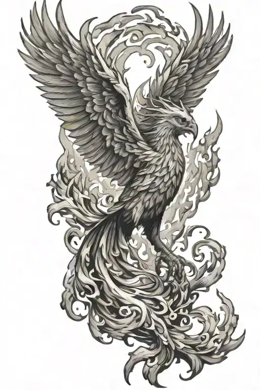 Phoenix Rising From Flames