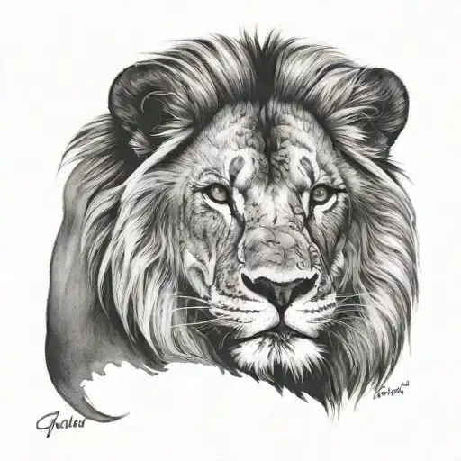 Lion And Name Written
