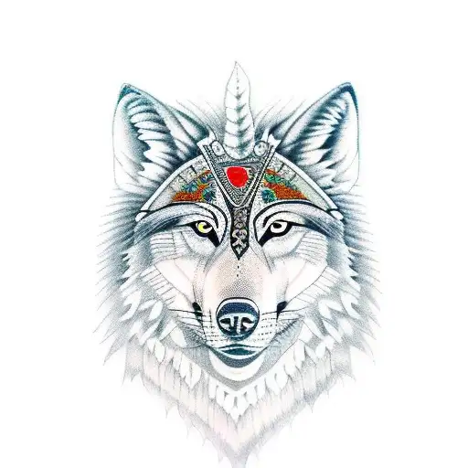 Indian With Wolf