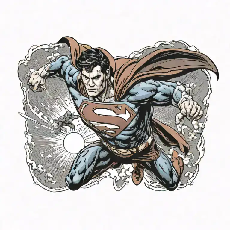 Superman Flying Towards The Sun