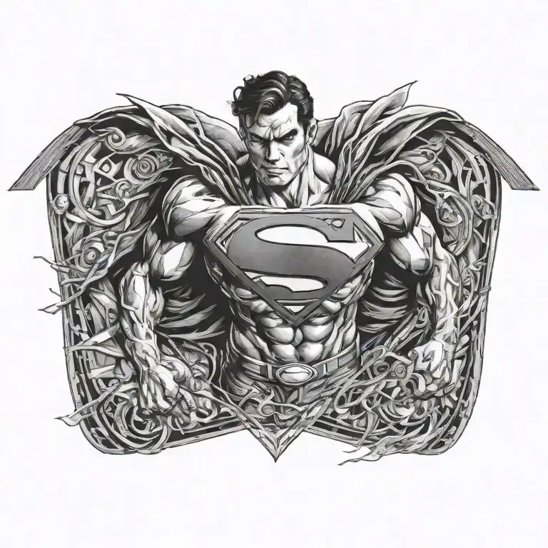 Superman Flying Across Chest