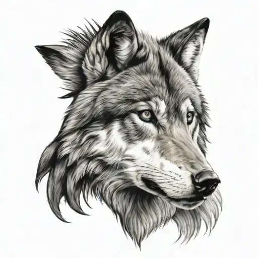 Wolf Head Tattoo Design