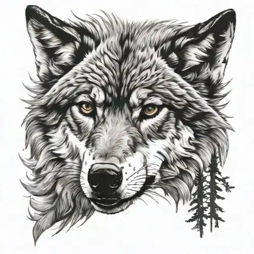 Cold Bloded Wolf Head Tattoo Design