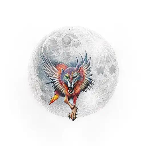 Phoenix And Wolf Amd Moon