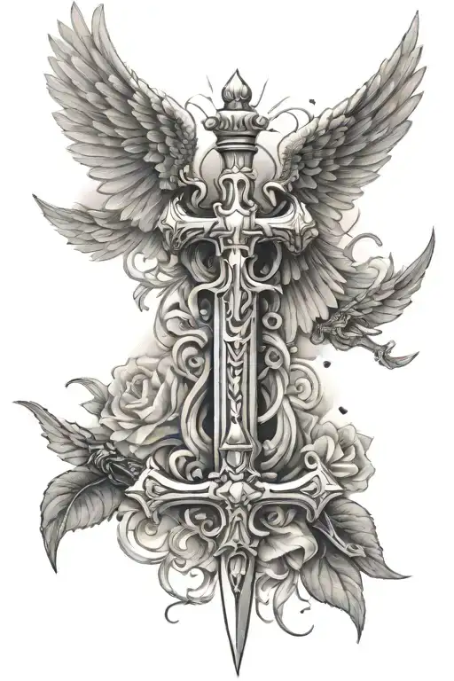 Wings Sword And Cross