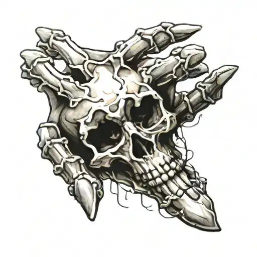 Skeleton Hand Palm Up