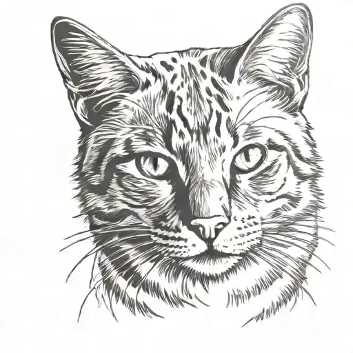 Orange Tabby Cat Silhouette