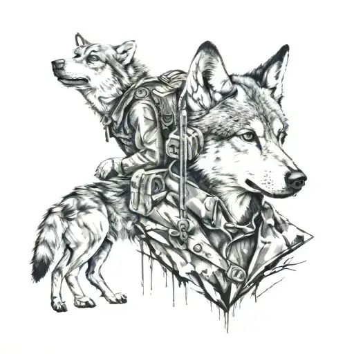 Soldier And Wolf In Style