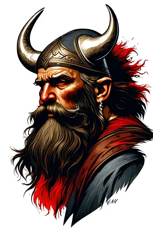 Vikings Odin In Red