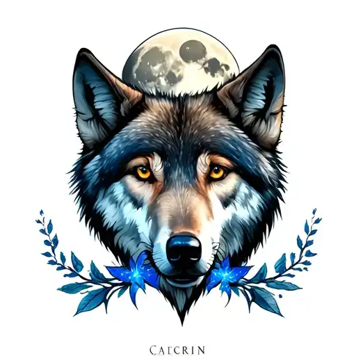 Wolf Moon Forearm Tattoo With A Capricorn