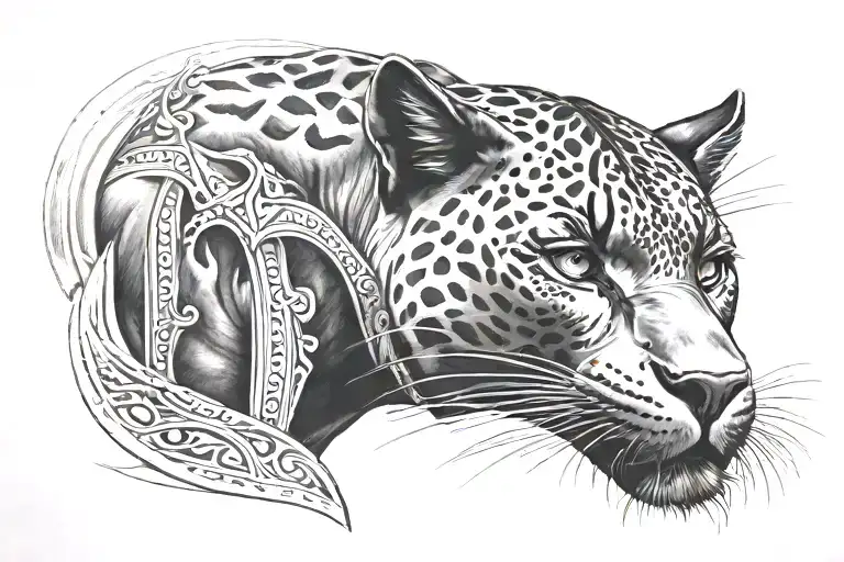 Black Panther Cover Up Tattoo Design