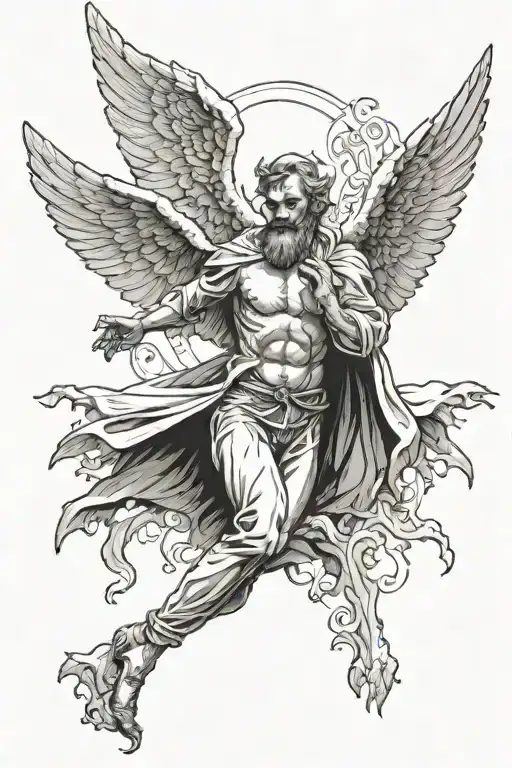 As The Angel Falls From Heaven His Face Turns Into The Devil's