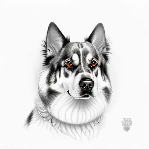 A Realistic Portrait Of A Dog With A Tank In The Background