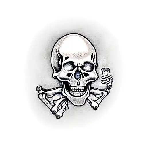 Skeleton Holding A Beer