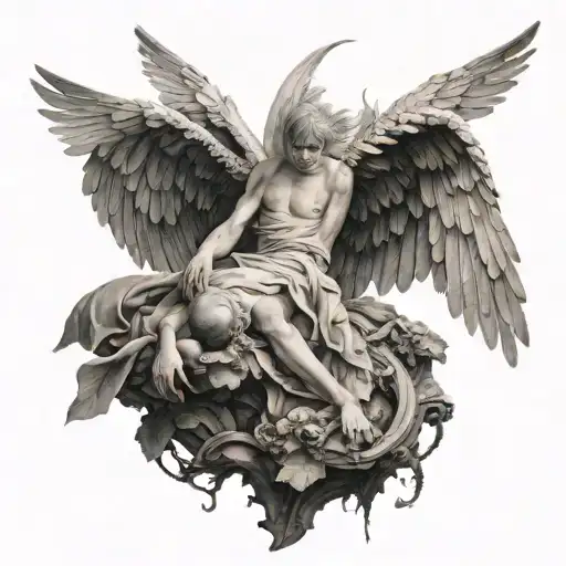 Fallen Angel From Sky Symbolizing